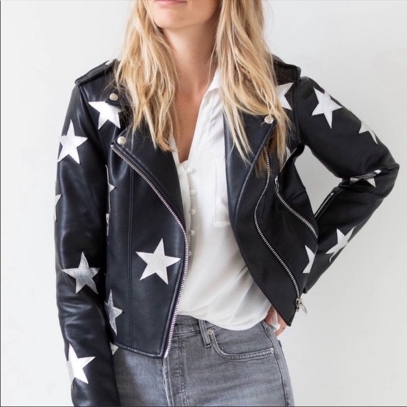 Blank NYC Jackets & Blazers - Blank NYC Star Detail Leather Biker Jacket